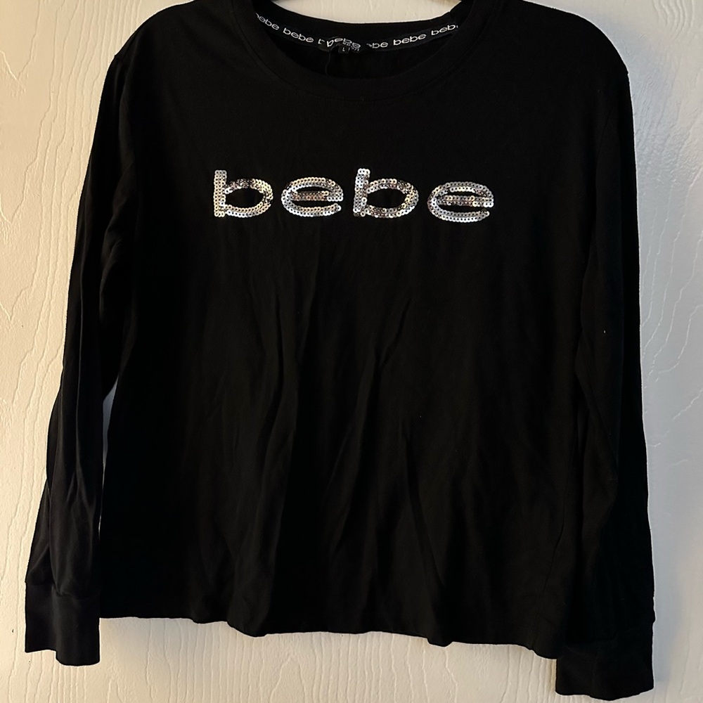 Bebe large black long sleeve